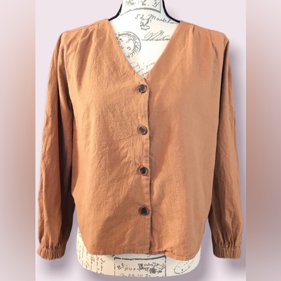 play bonbon Tops - play bonbon, Long Sleeve Button Down Shirt, Size L